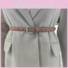 Square Buckle Solid Color Leather Thin Waist Belts Fashionable Gifts Casual