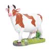 Statuine di Mucca Modello di Mucca Marrone e Bianca Ornamento Scultura di Animale Resina Artigianato per Casa Rialza la Testa