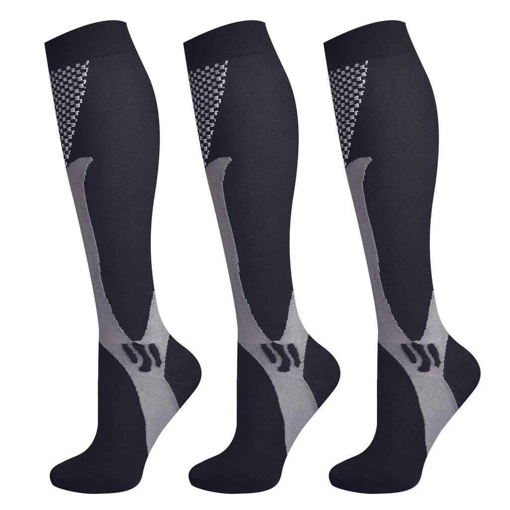 6Pairs New 20-30Mmhg Compression Socks High Stockings For Men & Women Sports Marathon Cycling Football Varicose Veins Eu35-45
