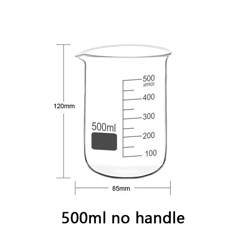 50-1000ml High Borosilicate Glass Measuring Cup Heat-resistant Laboratory Beaker With/Without Handle Scales Mug Measuring Tools