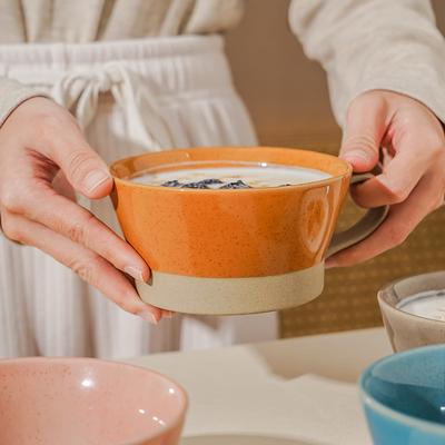 Creative and Simple Breakfast Cup Clay Spray Point Home Coffee Cup Ins Nordic Afternoon Tea Retro Ceramic Mug