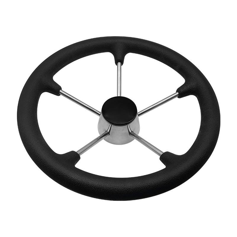 5 Spoke 11/13/15 Inch Stainless Steel Destroyer Steering Wheel Non-Slip Black Foam Surface Boat Accessories