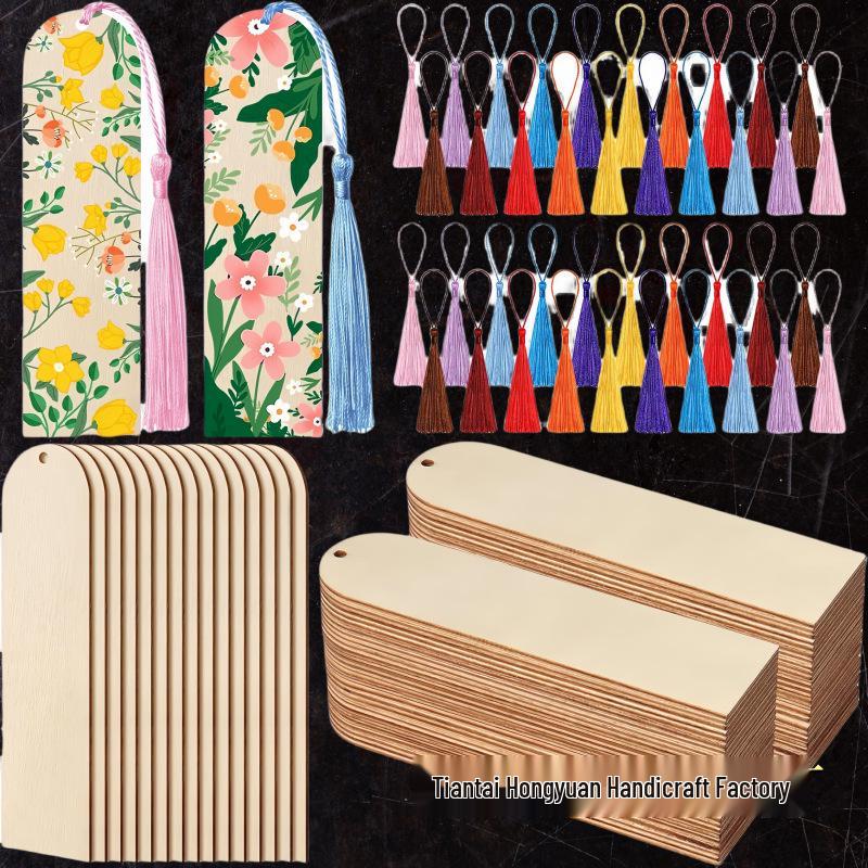 Wooden Bookmark Tags: DIY Doodling, Rectangular Labels, Craft Wood Pieces & Pendants.