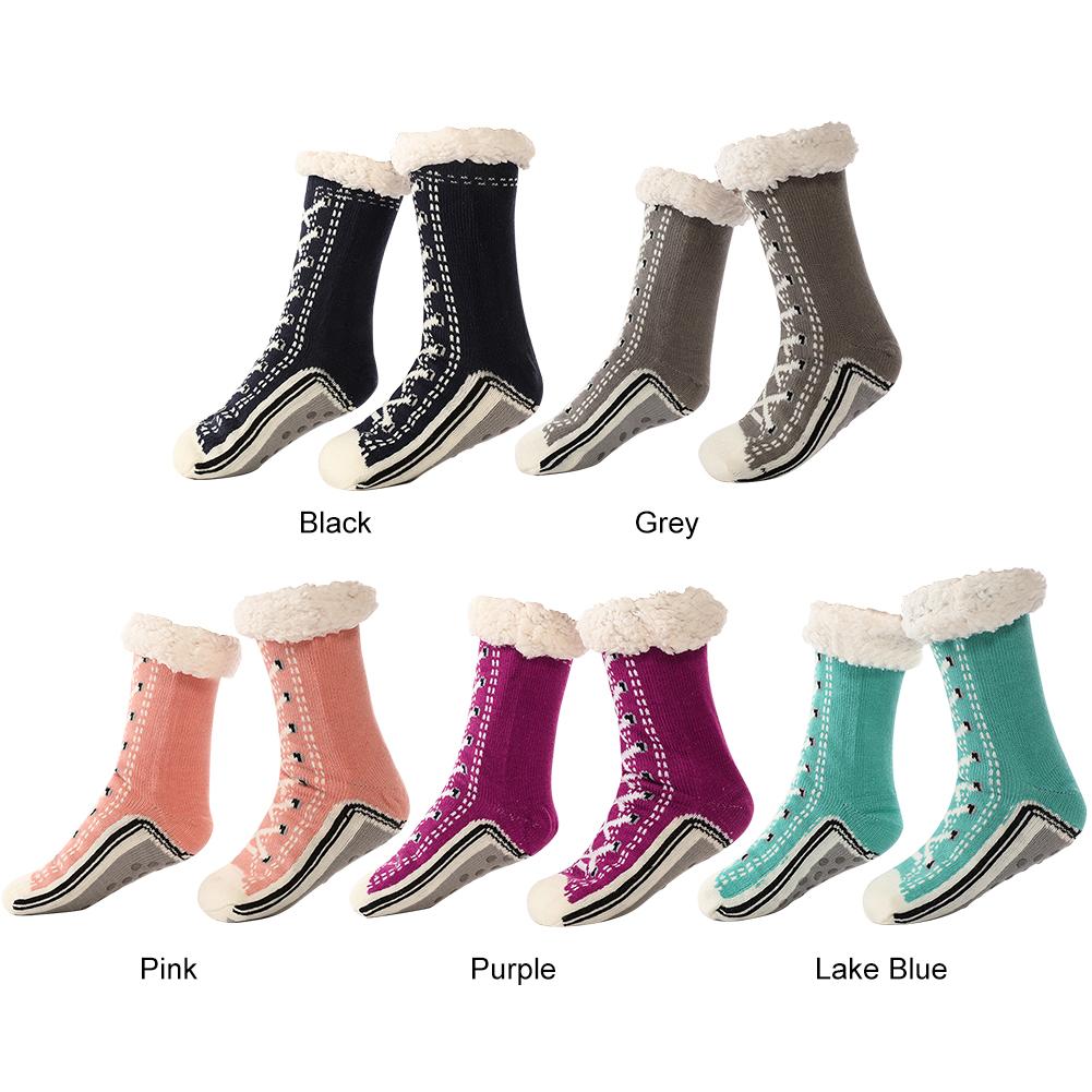 Thermal Plush Socks Fluffy Home Socks Comfortable Soft Work Socks Shoe Style Winter Socks Shoes for Living Room Bedroom