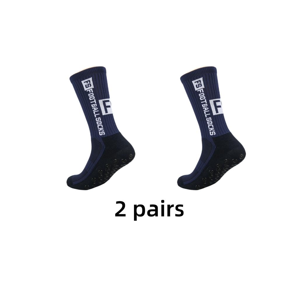 2 Pairs Non Slip Football Socks Mens Friction Gasket Tube Running Ice Snow Hiking Sports Over Knee Stockings Basketball Socks