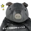 Shinada Global Mochi Series Mochi Pig Agu Black Pig (Large) 22 x 22 x 30cm Plush Pig Animal MOBT-0350B