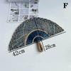 Hand-Woven Straw Fan Decorative Handmade Semicircular Woven Fan Summer Cooling Fan Handheld Fan Gift Home Decor