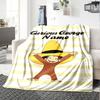 Custom Name Curious George Theme Printed Blanket - Perfect for Couch, Bed, Travel & Outdoor Use | Machine Washable, Cozy & Durable.