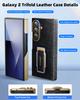 Strap Stand Case for Samsung Galaxy Z TriFold Leather Case with 360°Rotate Metal Kickstand Shockproof Protector Phone Cover