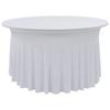 Day and Night - Day and Night Elastic Table Covers 2 Pcs with Skirt 180x74 Cm White