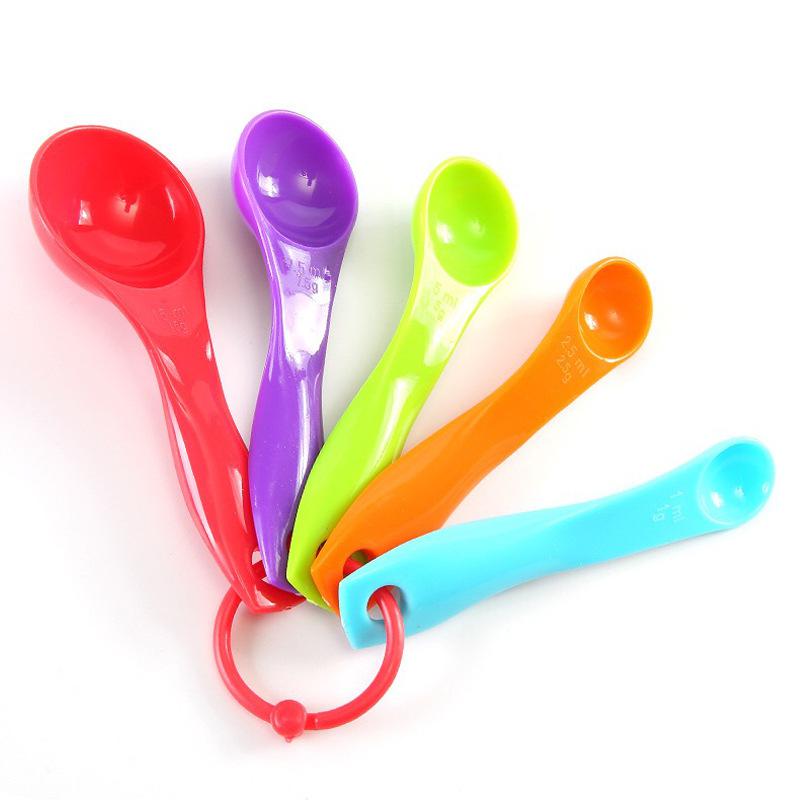

5Pcs/set Plastic Measuring Cups Measure Spoon Kitchen Tool Kids Spoons Measuring Set Tools For Baking Coffee Tea