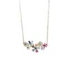 New Geometry Colored Zircon Flower Women's Necklace Earrings Trendy Fashion Sweet Luxury Clavicle Chain Premium Jewelry Gift