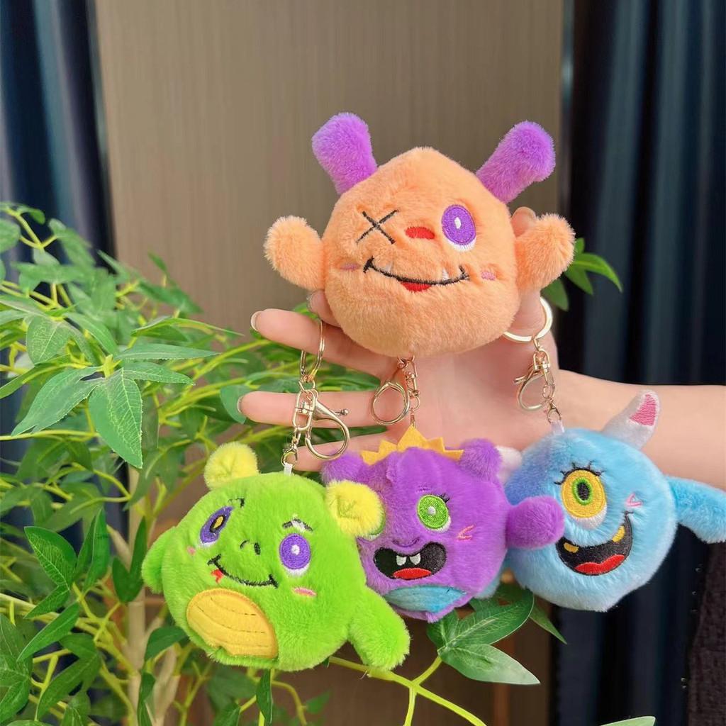 Plush Whimsical Monster Doll Keychain With Adorable Features And Colorful Options Chain