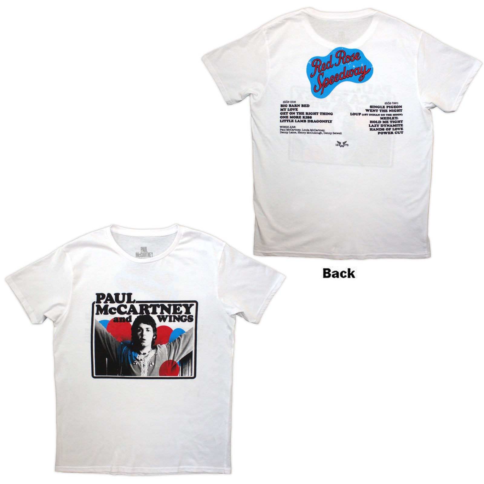 Paul McCartney TShirt Photo Rose White Back Print OFFICIAL NEW S