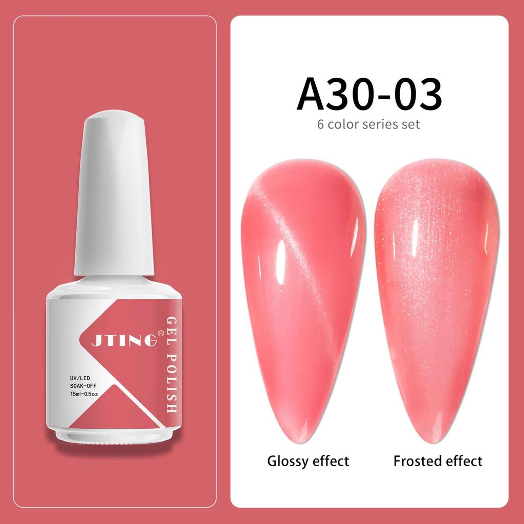 JTING Wholesale Nail Art Professional 6colors Nail Polish Gel Set Collection for Nail Salon 15ml UV Gel Polish Bottles Kit OEM