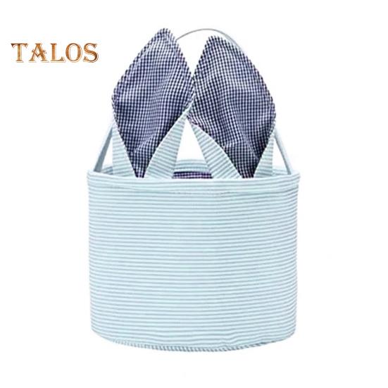 

Сумка для хранения в виде пасхального кролика с ручкой, складной дизайн, индивидуальный органайзер для хранения, сумка-тоут с ушками кролика синий