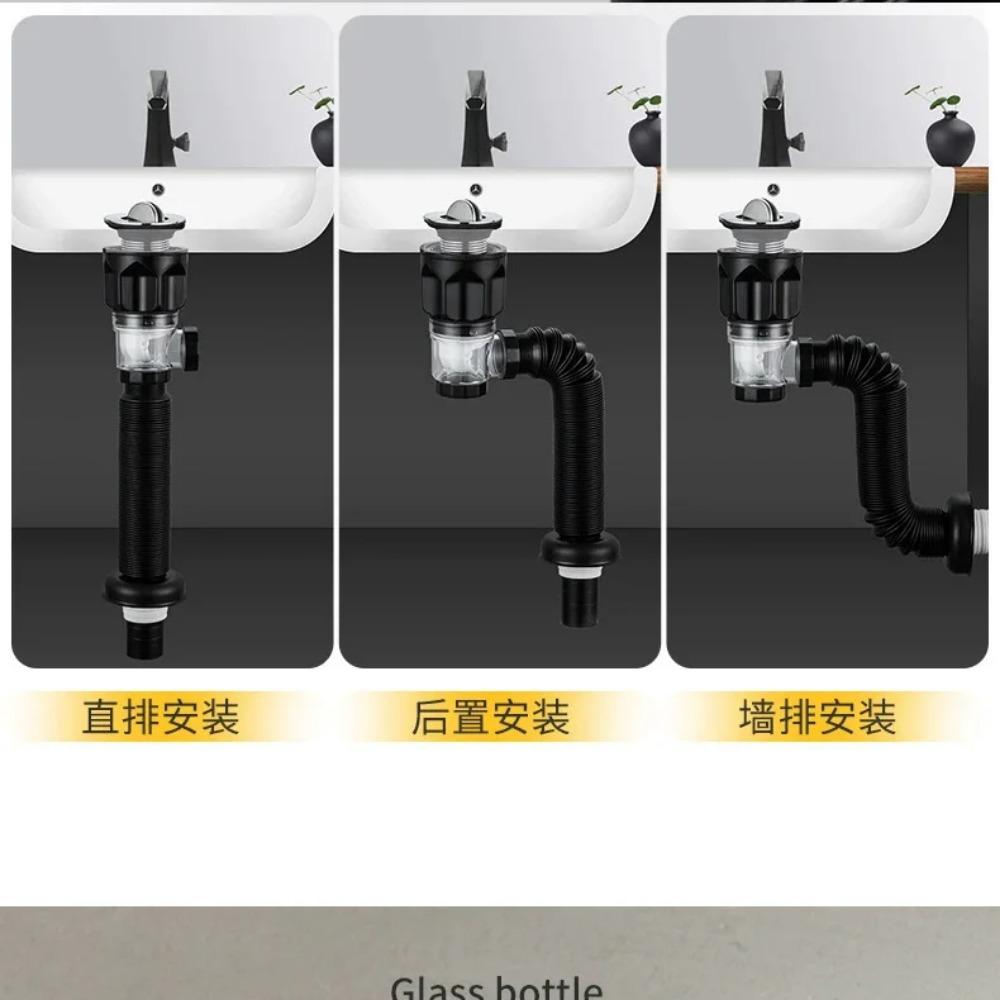 Flip Top Anti-Geruch Abflussrohr Set Küche Waschbecken Abfluss Versenkbare Desodorierung Filter Flexible Fallrohr Badezimmer Anti Verstopfung