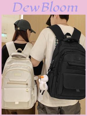 Nylon Casual Backpack For Teens With Design And Multiple Compartments For School Use