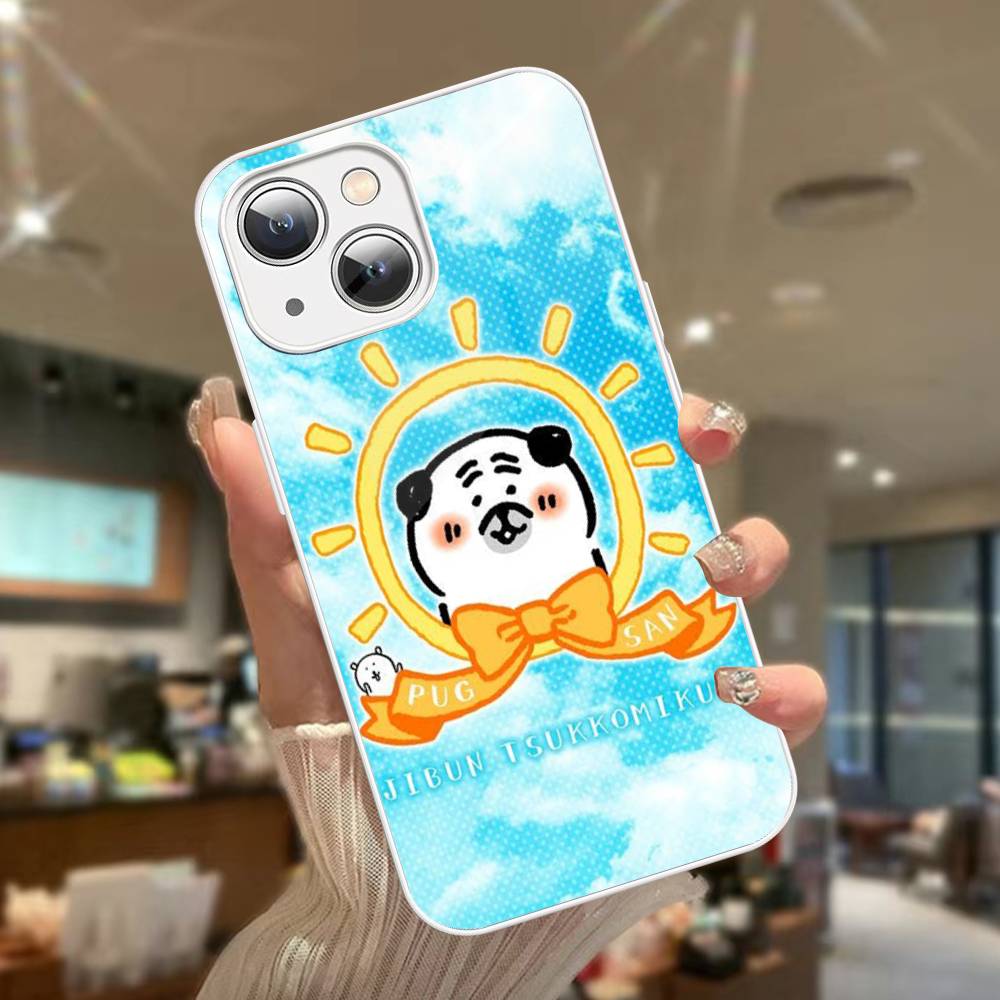 Cute White Joke Bear For IPhone 14 13 12 Mini 11 Pro XS Max X XR 14 Plus Tempered Glass Cover