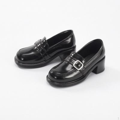 Doll Loafers with Buckle 1/4 Scale BJD Shoes Pull On Black a