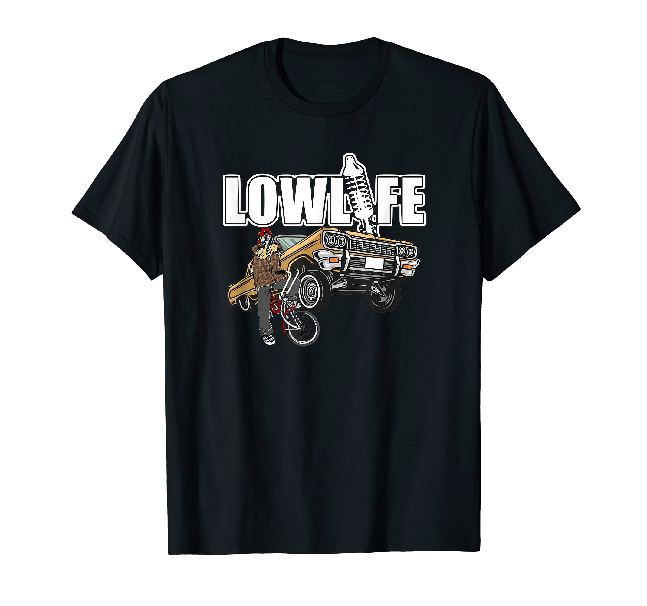 

Chicano Cholo Lowrider Car, Classic Men s Vintage Lowrider T-Shirt