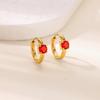 Hot Sale Fashion December Colored Birthstone Earrings Ladies Gold Stainless Steel Premium Earrings Temperament