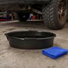 Yousheng Engine Oil Drain Pan 7-Quart Black Plastic Oil Change Pan, Waste Oil Catch Basin, Car Waste Oil Tray, Auto Repair Receiver