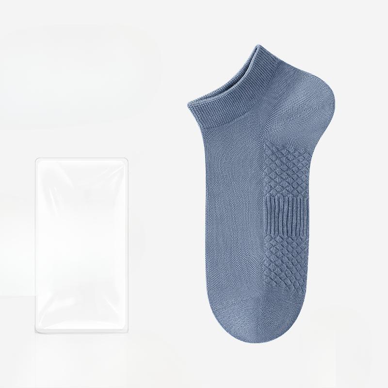 

Мужские весенне-летние ультратонкие дышащие сетчатые антибактериальные носки с массажной подошвой, нескользящие, влагоотводящие, короткие хлопковые носки 1 pair синий
