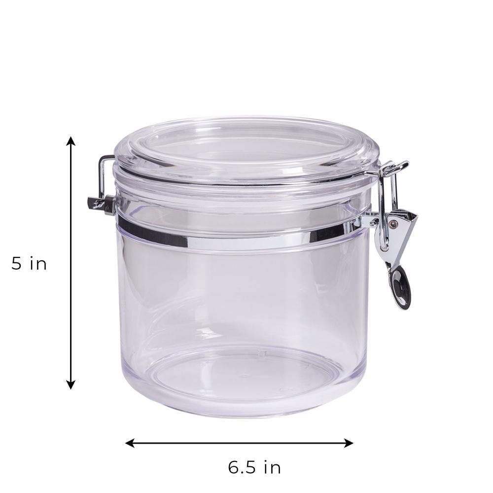 Airtight Stackable Food Storage Containers Set of 4 Round Clear Canisters Kitchen Organization Food Freshness Home Use