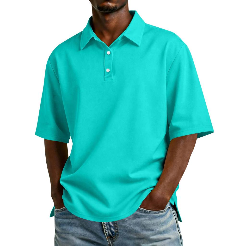 Men's Casual Collared Button-Down Lightweight Breathable Short-Sleeve Shirt