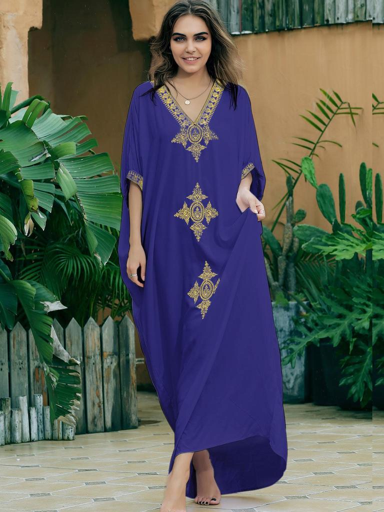 2023 European & American Cotton Embroidered Beach Vacation Dress & Bikini Cover-up