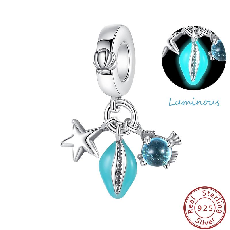 Luminous Ocean Series Copper Dolphin Turtle Octopus Charms Beads 3Mm Diy Fine Jewelry Gifts Making
