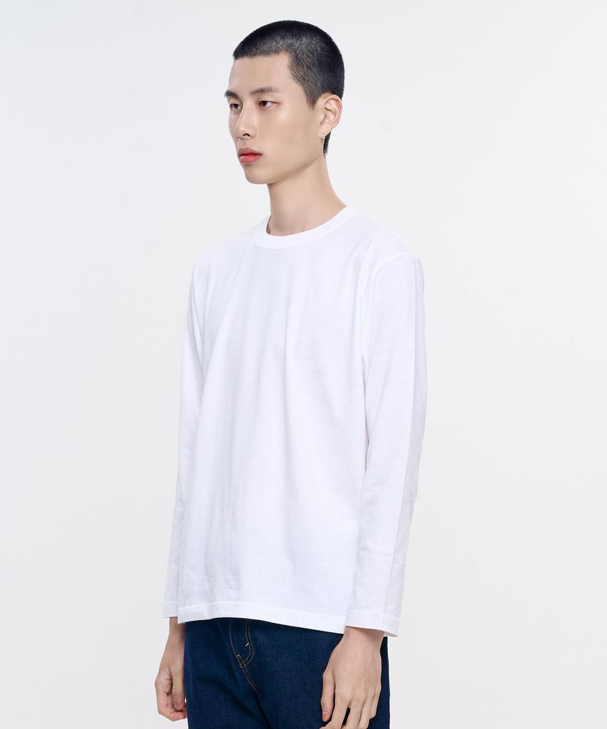 Yunaitideuaeseul Basic Plain Long Sleeve T-Shirt_White
