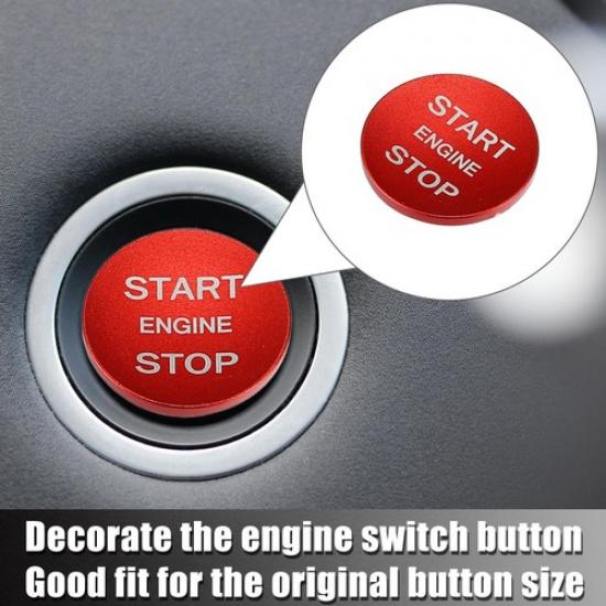 Car Engine Start Stop Button Cover Trim Sticker for Range Rover 2013- Red