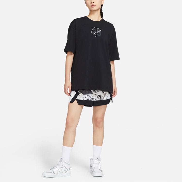 Jordan Drop Shoulder Sleeve T Shirt Women's Black DM3245-010