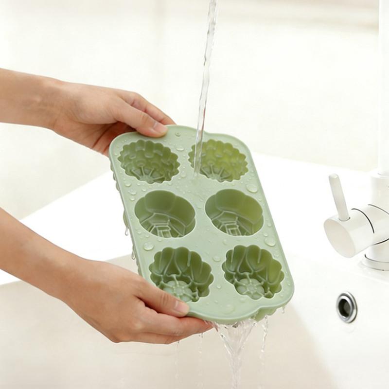 6 Holes Rose Flower Handmade Soap Candle Silicone Mold Heart Shape DIY Cake Chocolate Baking Tools Ice Cube Making Mould