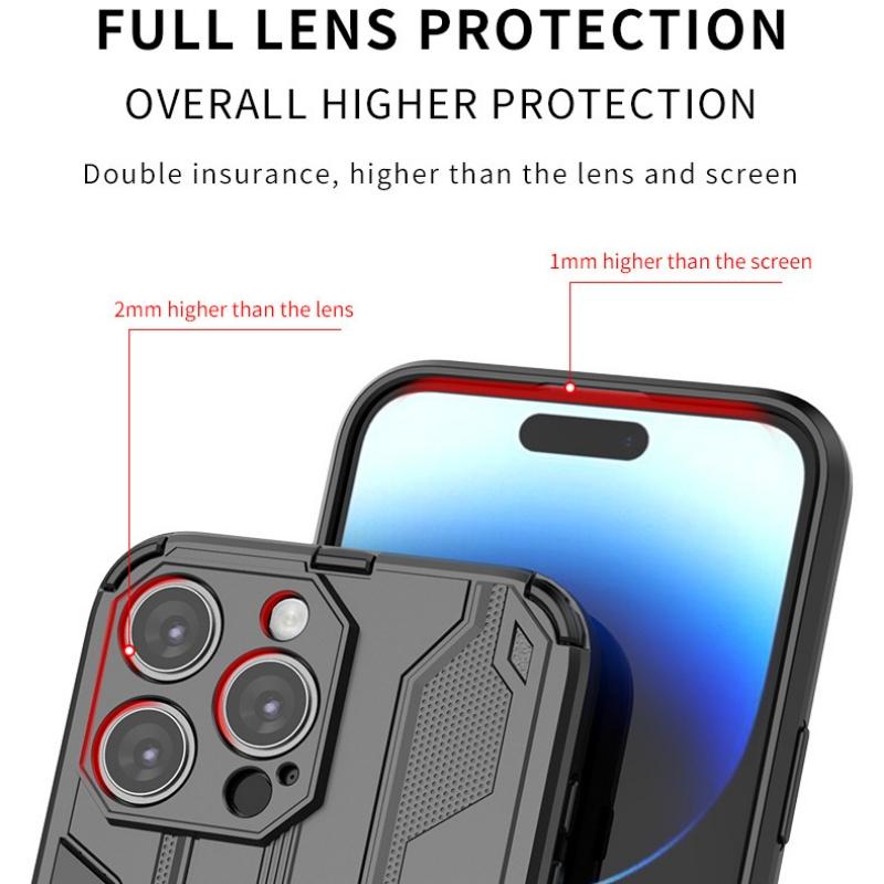 Armor Structure Shockproof Case For iPhone 15 14 13 12 Mini 11 Pro Max XS XR 8 7 6 Plus 8 7 6 G SE2 Holder Cover Magnetic Shell