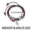 Herren Retro Mehrschicht Leder Baumblatt Armband - Handgewebt, Schlicht, Studentenfreundlich und Ideal für Paare.