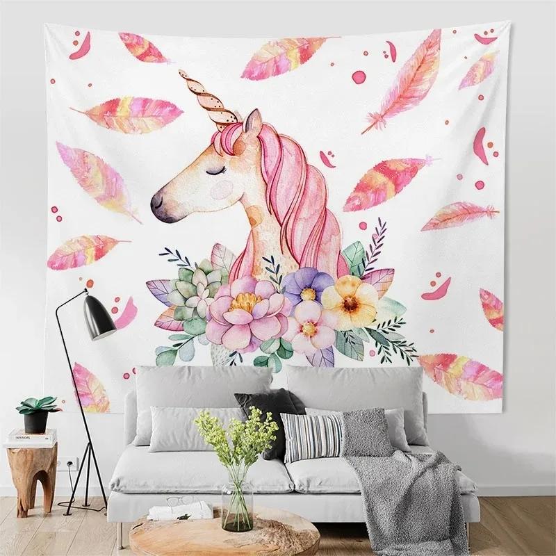 Декоративный гобелен «Звездное небо и единорог» для украшения офиса — фото 15