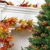 10Pcs Artificial Fall Berry Stems Branche Faux Orange Plant Arrangements for Autumn Thanksgiving Home Table Christmas Decoration