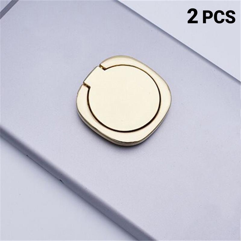 Metal Phone Finger Ring Holder 2Pcs 360° Rotation Strong Sticky Adhesive Anti-drop Stand for Smartphone Daily Carry