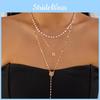 Trendy English Letter Long Chain Necklace With Pearlstyle Accents For Ladies
