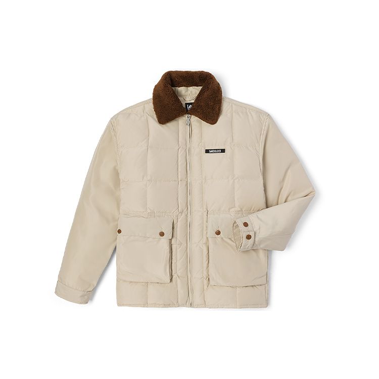 Lee Zip-Up Letter Logo Down Jacket Men outerwear Off-White LMT0040662RZ00F97W000