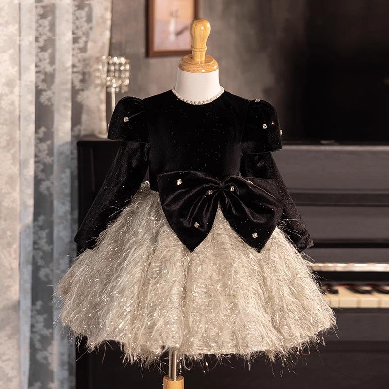 Girls New Halloween Light High-End Piano Performance Host Birthday Princess Gown Dress 80