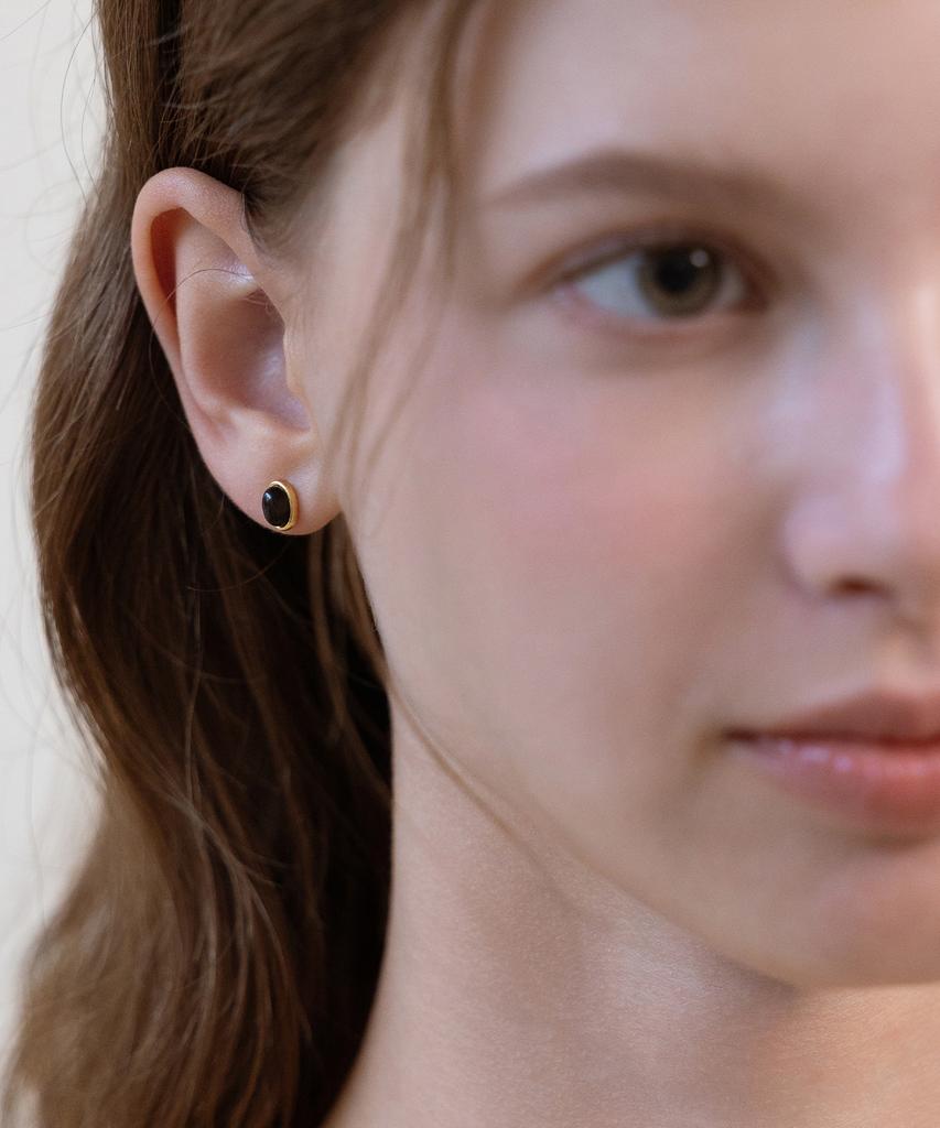 Tatiana (Silver 925) Oval Gem Earrings Ec3267