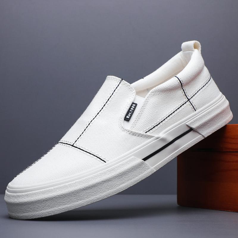 

Модная мужская парусиновая обувь, дышащие слипоны, мужские кроссовки, повседневная удобная мужская обувь, дизайнерская обувь для мужчин SS25112 44 белый
