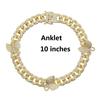 17cm 19cm 23cm 25cm 10mm Width Cuban Chain butterfly Charm Bracelet Anklet for Women Jewelry