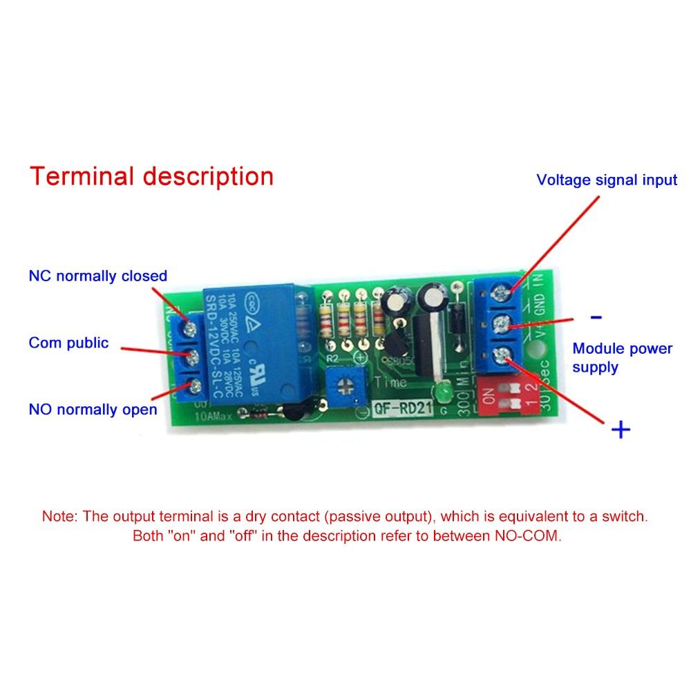 5V 12V 24V Power-Off Delay Disconnect Relay Module Power-Off Delay Module Delay Circuit Anti-Restart for Auto Close When Timeout Relays 5