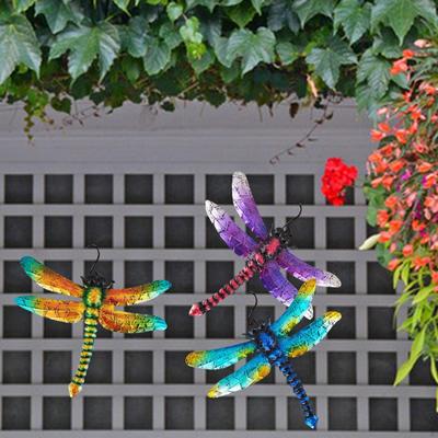 3 stück Libelle Wand Kunst Dekor Hängende Dekoration Metall Ornament Skulptur für Zaun