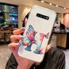 For Samsung Galaxy S10 Plus S10+ S10e Silicone Cover Transparent Clear Samsung s10 Cute Blue Butterfly Flower Letters Phone Case